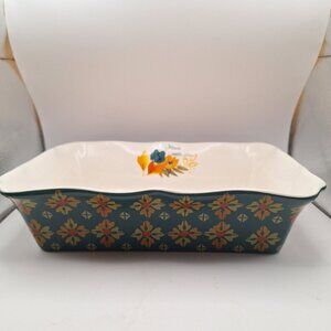 PIONEER WOMAN TIMELESS FLORAL SCALLOPED RECTANGULAR BAKING CASSEROLE DISH EUC